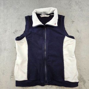 Vintage Tommy Hilfiger Vest Women's XL Blue‎ White Full Zip Collared Golf Casual